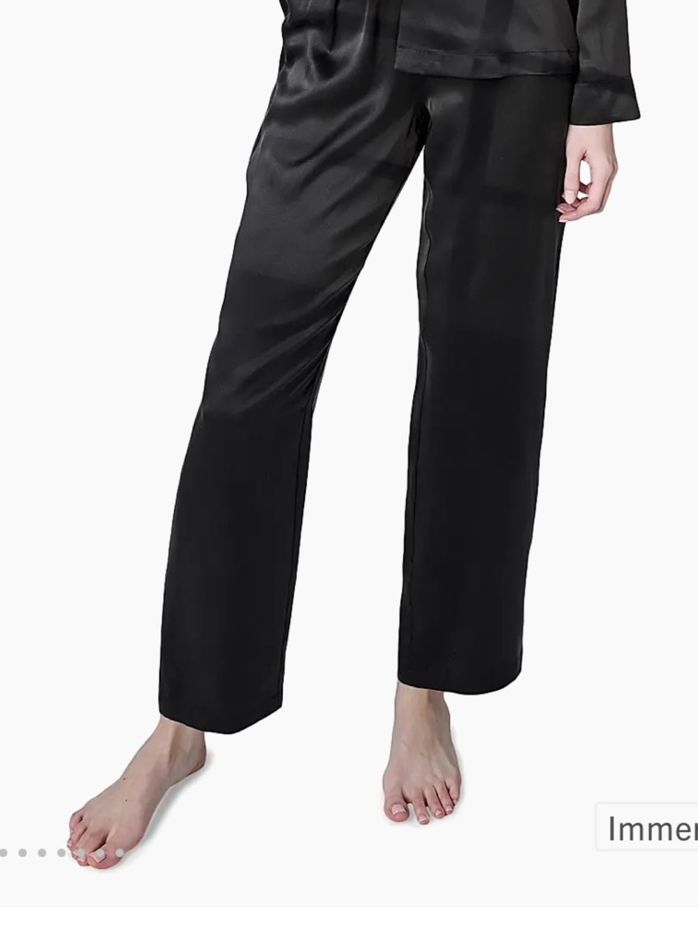 Lunya Washable Silk Pajama PANTS in Black